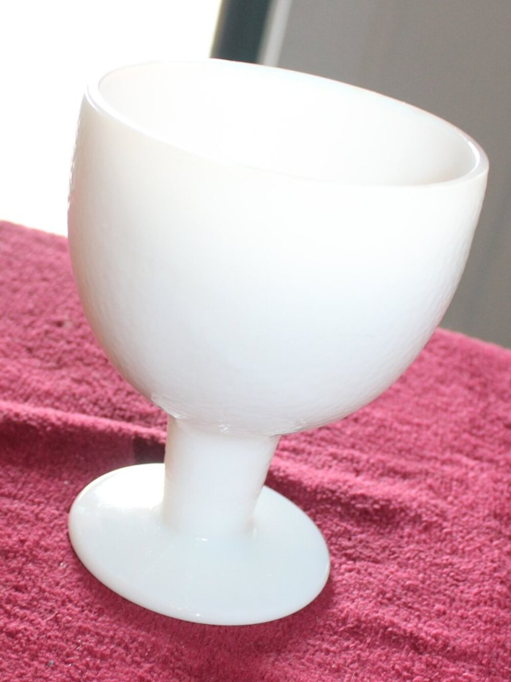 Vintage white milk glass goblet